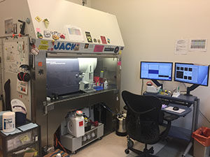 Cell sorting flow cytometer BD FACSAria with Biosafety Cabinet "Jack"