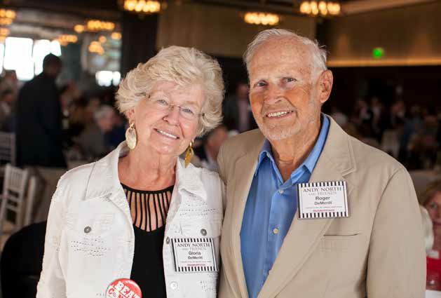 Gloria and Roger DeMeritt at the Andy North and Friends event. The DeMeritts donate funds to the Director's Fund and attend UWCCC events supporting cancer research